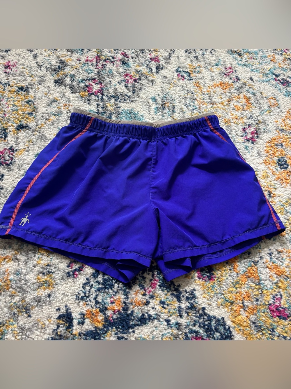 Smartwool PhD Women's Blue Running Shorts merino wool liner size small